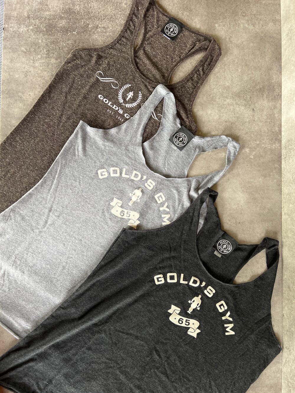 Golds Gym Muscle tank top bundle of 3 women's gray logo spellout athletic tops